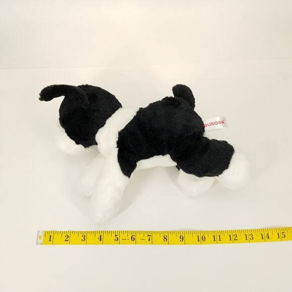 Aurora Flopsie Buster Boston Terrier Dog Plush Black White Stuffed Animal 2016 - Picture 10 of 10